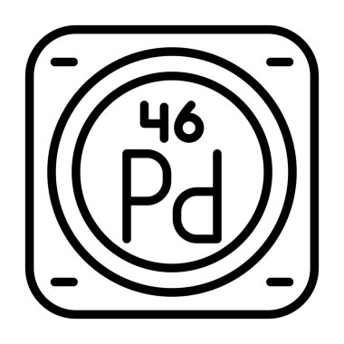 Periyodik tablonun kimyasal elementinin web illüstrasyonu