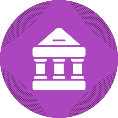 Banka binası simgesi vektör illüstrasyonu
