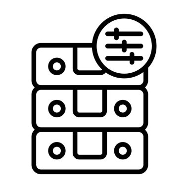 Veritabanı modern simgesinin vektör çizimi