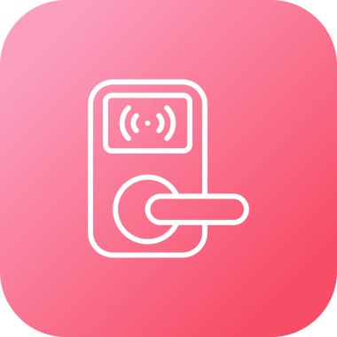 Eşsiz kablosuz anahtar kapı kilidi vektör çizgisi simgesi