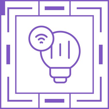 Akıllı Ampul Ağı simgesi, basit vektör illüstrasyonu