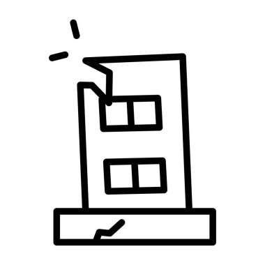 Tesis Hasar simgesi, vektör illüstrasyonu 