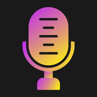 mikrofon web simgesi, vektör çizim