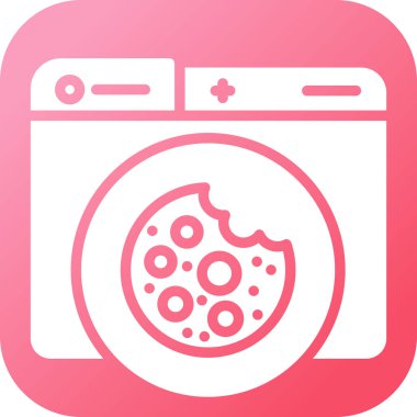 Web sitesi kurabiye simgesi, vektör illüstrasyonu basit tasarım