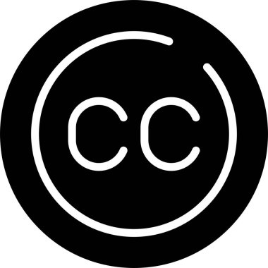 Altyazılar Çember simgesi, vektör illüstrasyonu basit tasarım