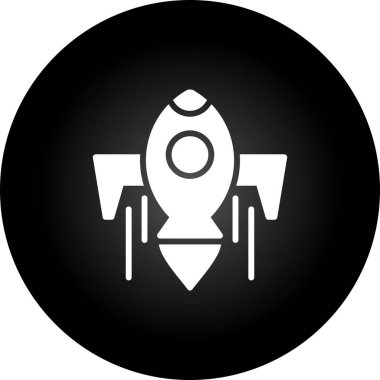 roket simgesi, vektör illüstrasyonu basit tasarım