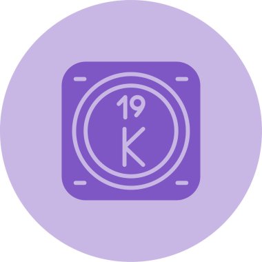 Potasyum kimyasal element. Web simgesi basit illüstrasyon