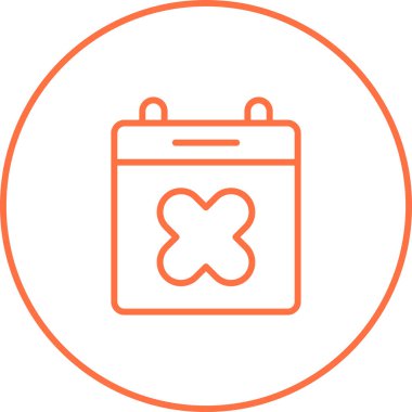  Takvim ve X işareti. Web simgesi vektör illüstrasyonu