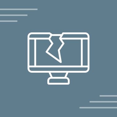 Kırık bilgisayar monitörü simgesinin vektör çizimi