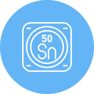 Periyodik tablonun kimyasal elementinin web illüstrasyonu