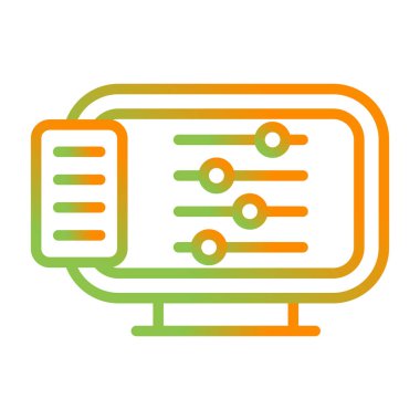 Masaüstü Bilgisayar Web simgesi vektör çizimi