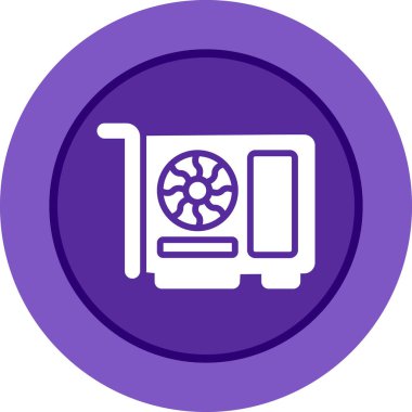 Grafik kart simgesi, vektör illüstrasyonu basit tasarım