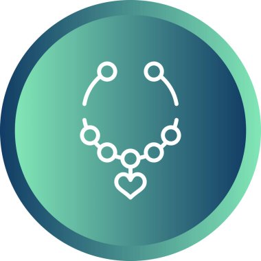 kalp şekilli kolye simgesi izole edilmiş vektör çizimi