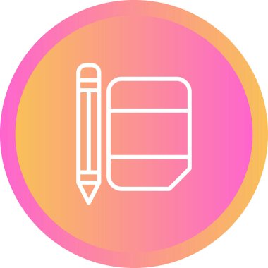 Kalemle silgi. Web simgesi basit illüstrasyon 