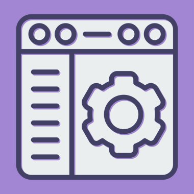 Tarayıcı ayarları simge illüstrasyonu, basit vektör illüstrasyonu 