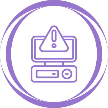 Masaüstü bilgisayar simgesi, vektör illüstrasyonu basit tasarım