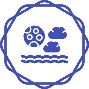 Ay ve bulutların vektör illüstrasyonu web simgesi