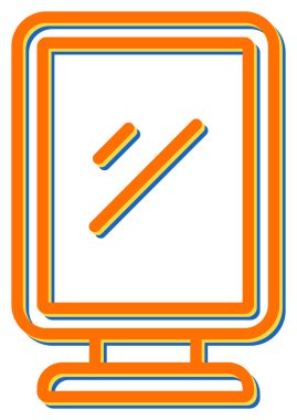 Masaüstü bilgisayar simgesi, vektör illüstrasyonu basit tasarım