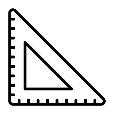 Üçgen cetvel. Web simgesi basit illüstrasyon