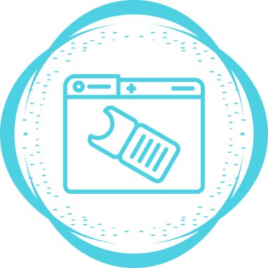 Bilet web simgesi, basit vektör illüstrasyonu