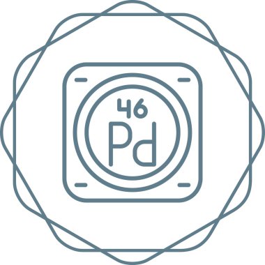 Periyodik tablonun kimyasal elementinin web illüstrasyonu