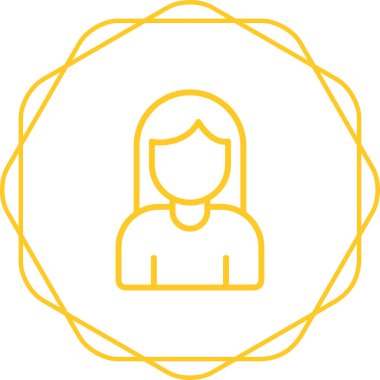 Kadın kullanıcı. Web simgesi basit illüstrasyon