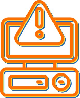 Masaüstü bilgisayar simgesi, vektör illüstrasyonu basit tasarım