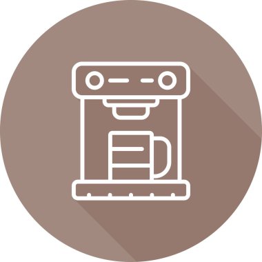 Kahve Makinesi web simgesi, basit vektör illüstrasyonu