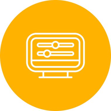 Masaüstü Bilgisayar Web simgesi vektör çizimi