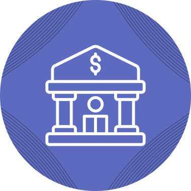 Banka. Web simgesi basit illüstrasyon 