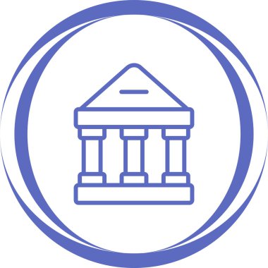 Banka binası simgesi vektör illüstrasyonu
