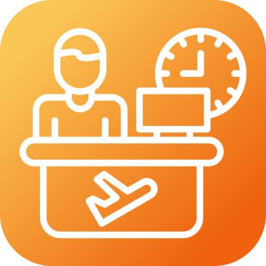 Havayolu Masası modern simgesinin vektör illüstrasyonu