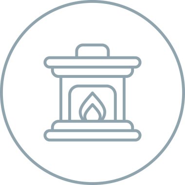  Ateş Yeri simgesi vektör illüstrasyonu