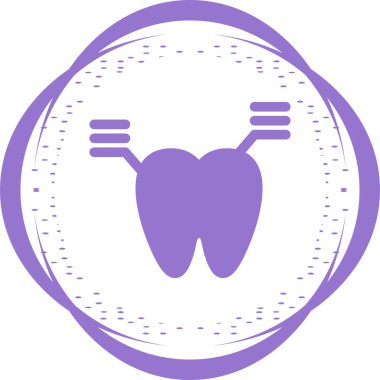 Diş analizi. Web simgesi basit illüstrasyon