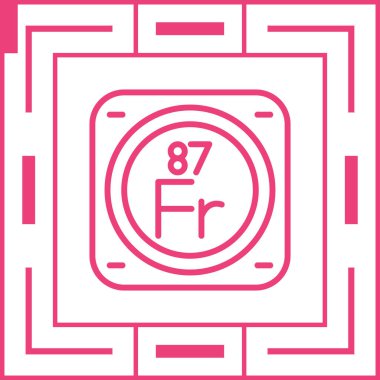 Periyodik tablonun kimyasal elementinin web illüstrasyonu