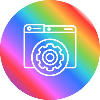 Bakım simgesi, servis aracı simgesi, vektör illüstrasyonu