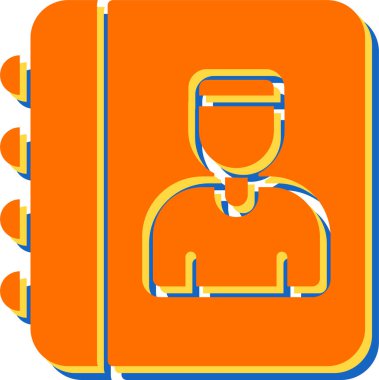 Adres Defteri simgesi, vektör illüstrasyonu basit tasarım