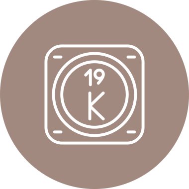 Potasyum kimyasal element. Web simgesi basit illüstrasyon