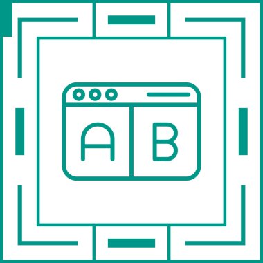 A-B Simge Testi. İş ve Finans. İzole İllüstrasyon. B varyasyonlarını test etmek için iki web sayfası.
