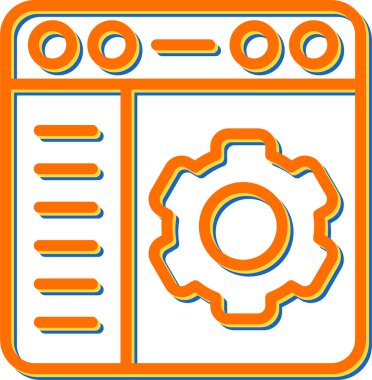 Tarayıcı ayarları simge illüstrasyonu, basit vektör illüstrasyonu 