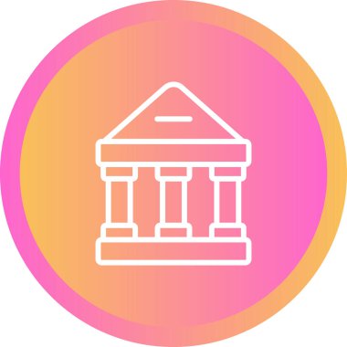 Banka binası simgesi vektör illüstrasyonu