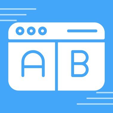 A-B Simge Testi. İş ve Finans. İzole İllüstrasyon. B varyasyonlarını test etmek için iki web sayfası.