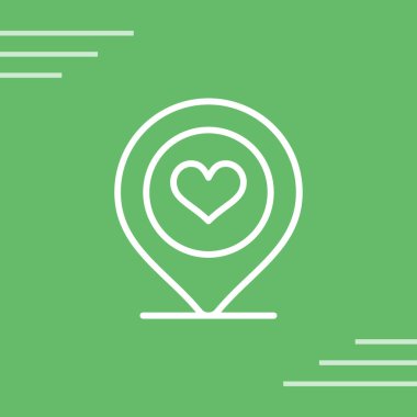 Aşk iğne çizgisi vektör illüstrasyonu 