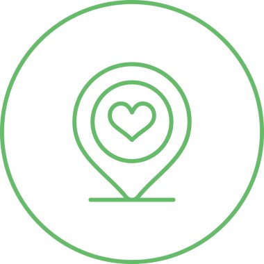 Aşk iğne çizgisi vektör illüstrasyonu 