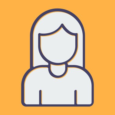 Kadın kullanıcı. Web simgesi basit illüstrasyon