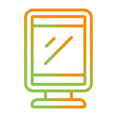 Masaüstü bilgisayar simgesi, vektör illüstrasyonu basit tasarım