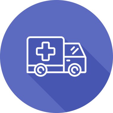 Ambulans. Web simgesi basit illüstrasyon 