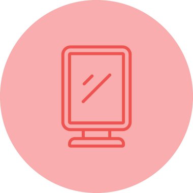 Masaüstü bilgisayar simgesi, vektör illüstrasyonu basit tasarım