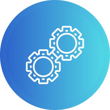 Gears web simgesi, çark sembolü, basit tasarım, vektör illüstrasyonu 