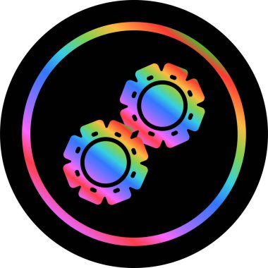 Gears web simgesi, çark sembolü, basit tasarım, vektör illüstrasyonu 